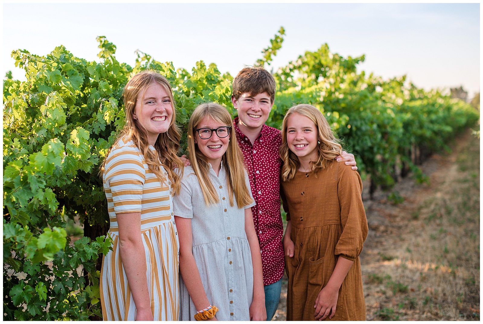 Teenage sibling Vineyard family photos