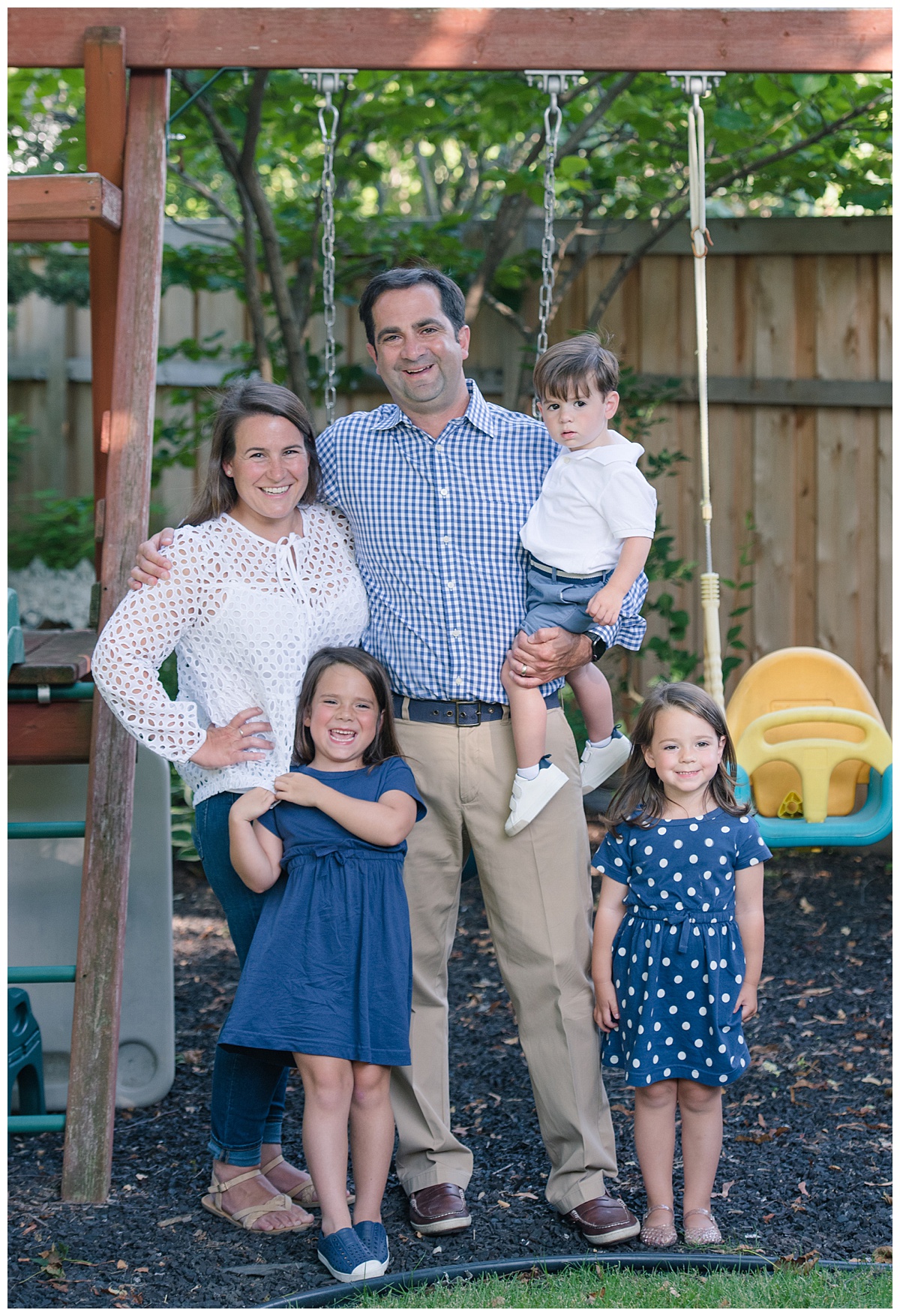 Backyard Family Portraits with swingset