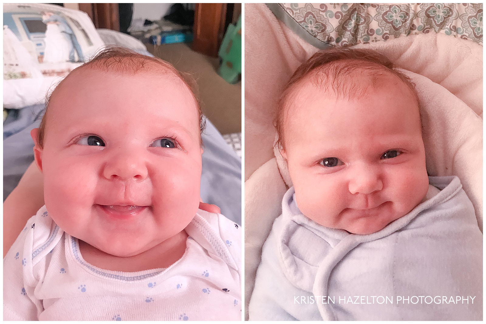 Smiling two month old 