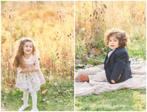 Portraits of a baby brother and big sister