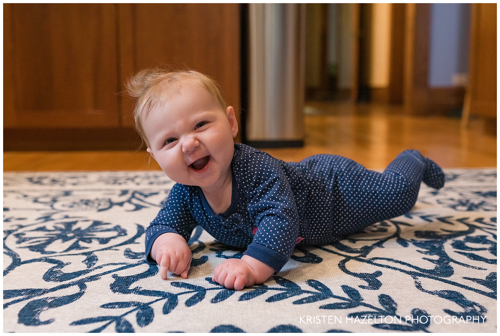 Smiling 6 month old baby