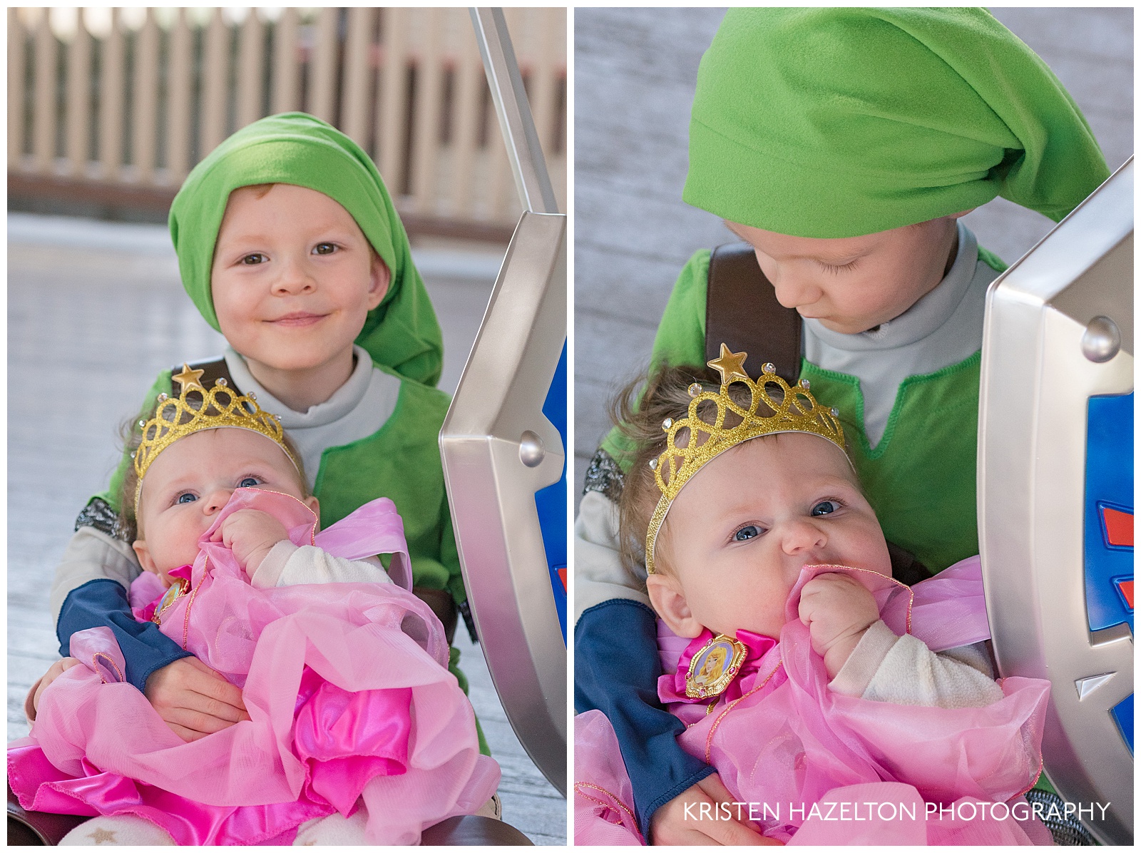 Kids dressed up as Link and Princess Zelda
