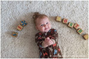 Smiling 6 month old baby