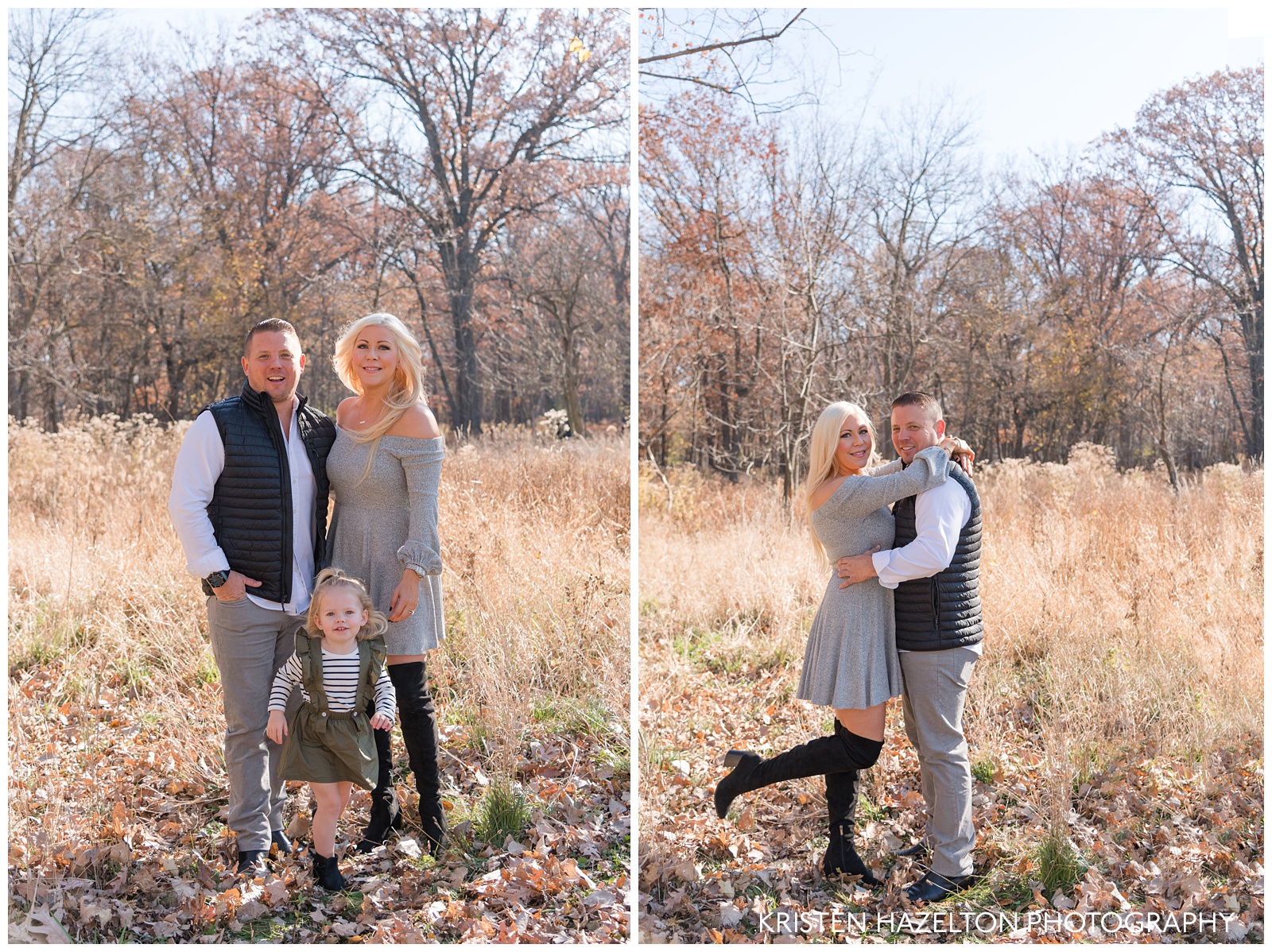 Family portraits in Thatcher Woods, River Forest, IL by Oak Park photographer Kristen Hazelton