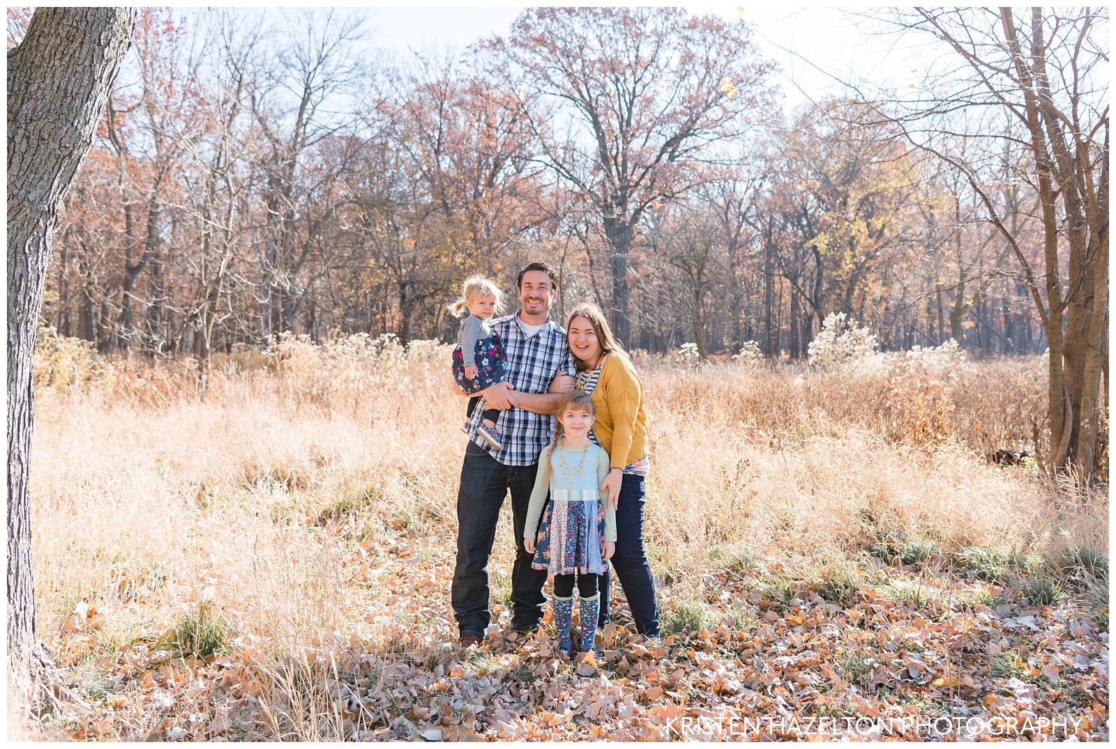 Fall family portraits at Thatcher Woods in River Forest, IL, by Oak Park photographer Kristen Hazelton