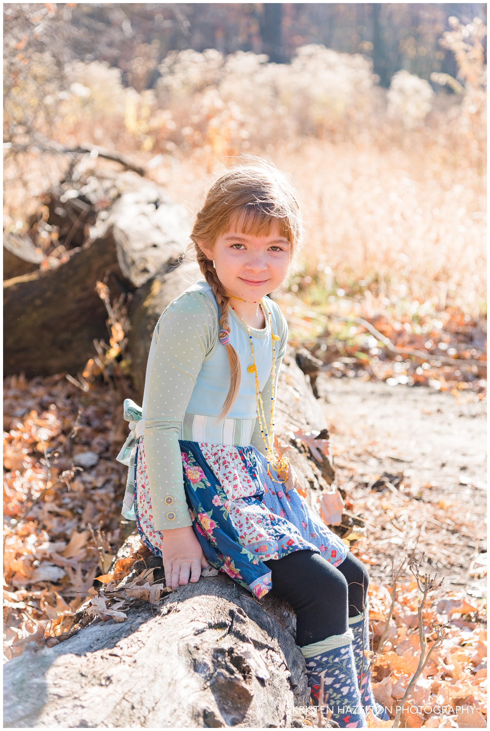 Portrait of a young girl at Thatcher Woods, River Forest, IL