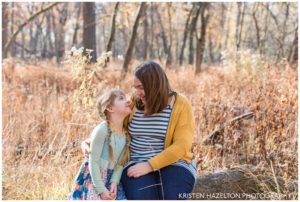Portrait of a mother and daughter in Thatcher Woods, River Forest, IL