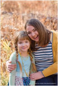 Portrait of a mother and daughter in Thatcher Woods, River Forest, IL