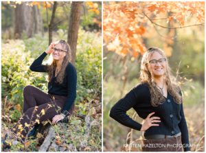 Senior portraits at Thatcher Woods in River Forest, IL