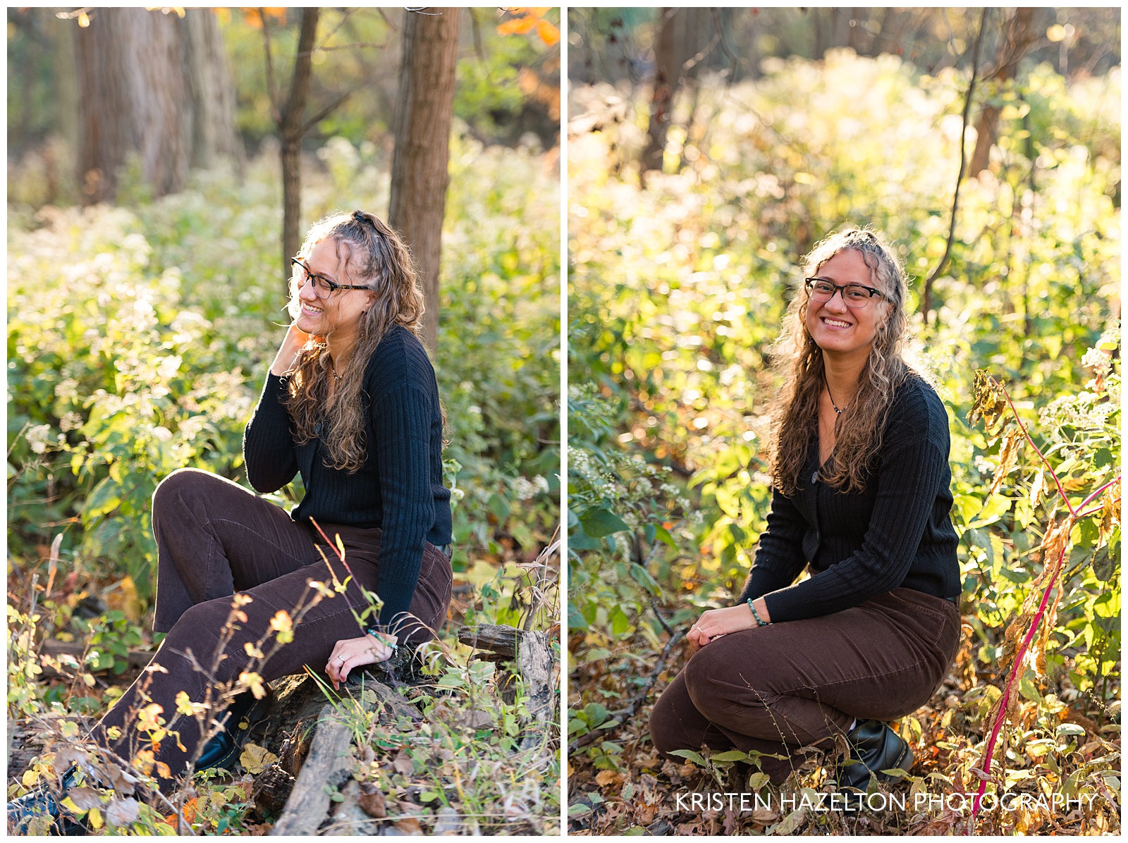 Senior portraits at Thatcher Woods in River Forest, IL