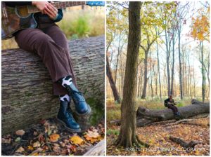 Senior portraits with a guitar at Thatcher Woods in River Forest, IL