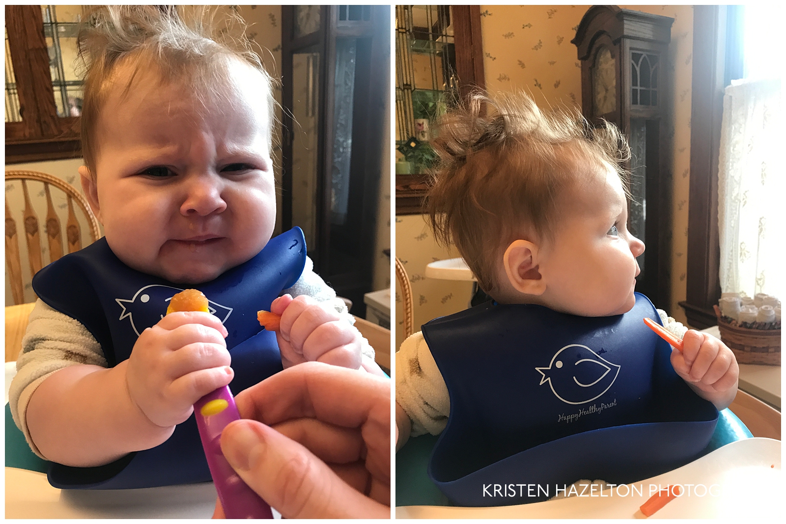 Baby's horrified reaction to first bite of applesauce