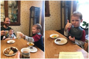 High tea service at home with scones and pastries