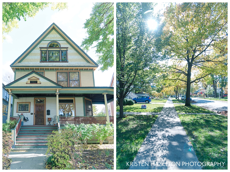 Brightly colored victorian home in Oak Park, IL