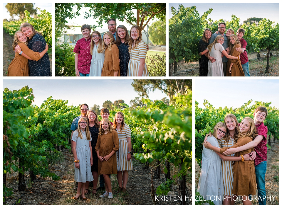 Sunny vineyard family portraits in Livermore, CA by photographer Kristen Hazelton