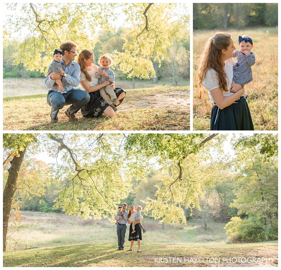 Golden hour meadow family portraits by Oak Park, IL photographer Kristen Hazelton