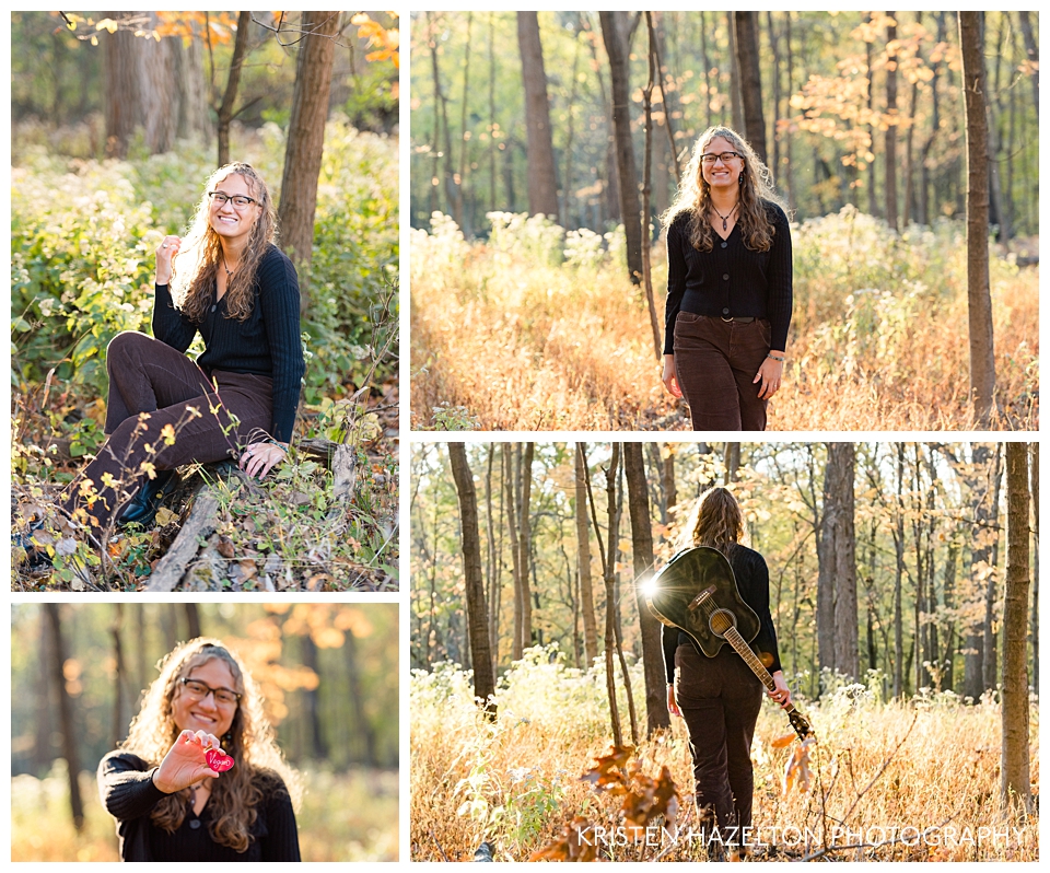 Golden hour, autumn senior portraits by Oak Park, IL senior photographer Kristen Hazelton