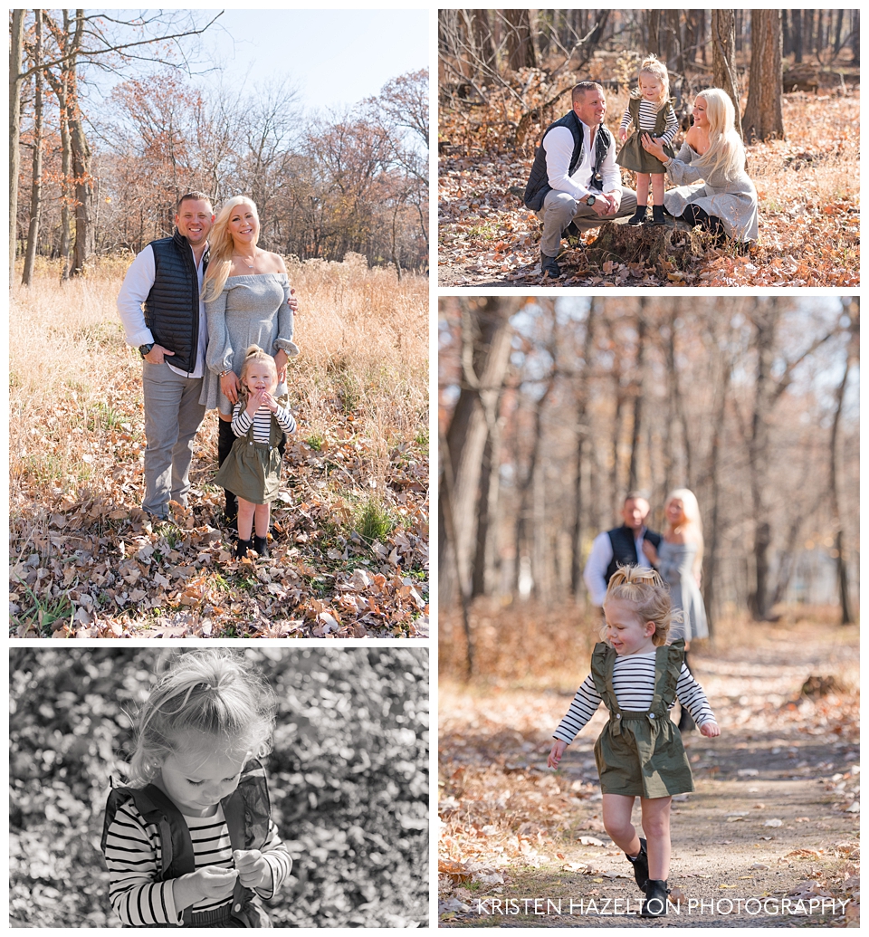Fall meadow family portraits by Oak Park, IL photographer Kristen Hazelton in Thatcher Woods, River Forest, IL