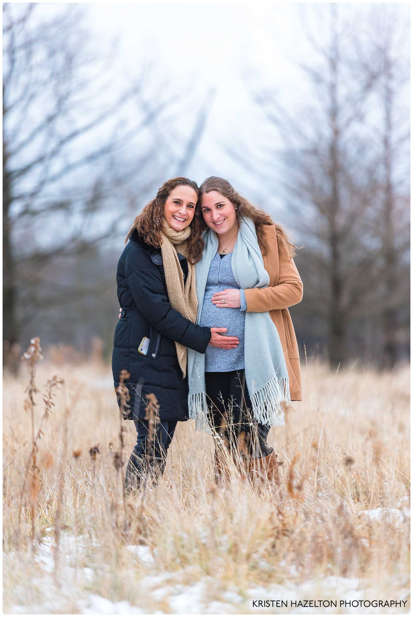 Portrait of Mom with pregnant daughter
