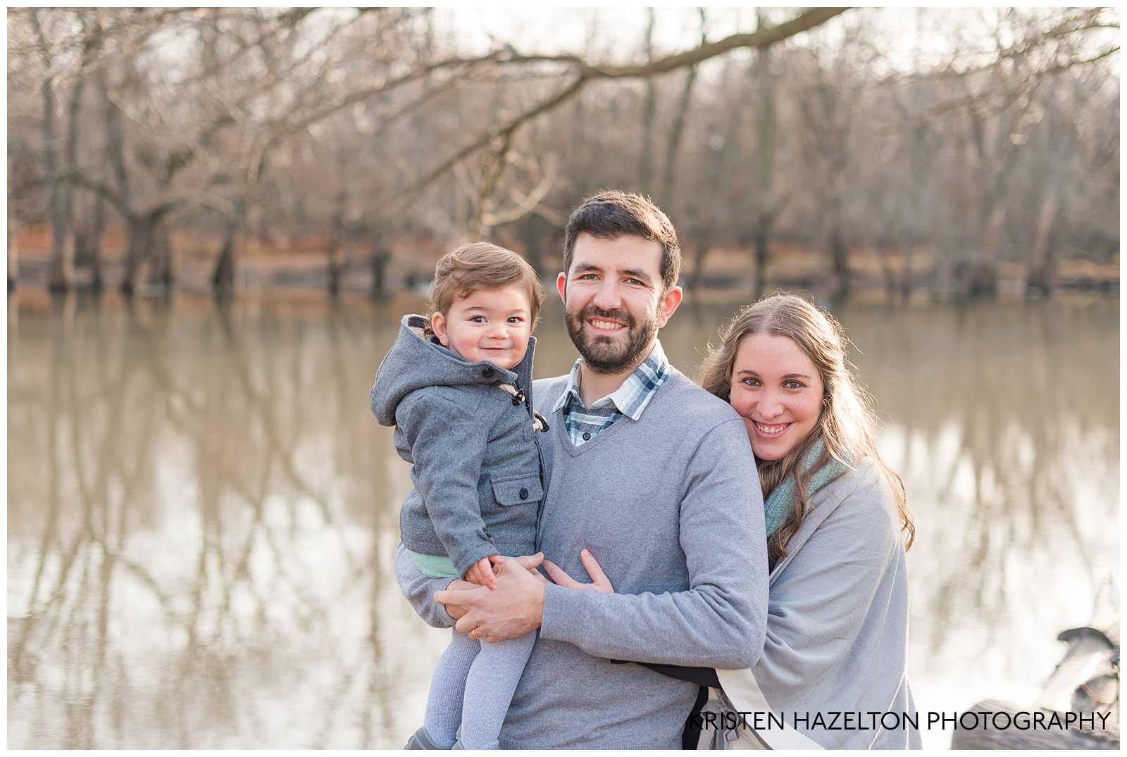 Oak Park maternity photos with a family of three in Thatcher Woods, River Forest, IL