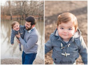 Happy toddler and Dad at Thatcher Woods in River Forest, IL
