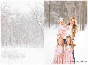 Mom and daughters at a Snowfall photoshoot