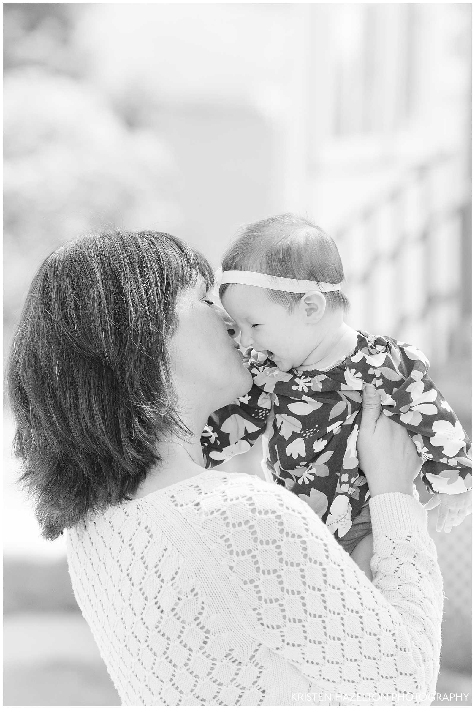 Mom and baby daughter at a Chicago front porch photoshoot