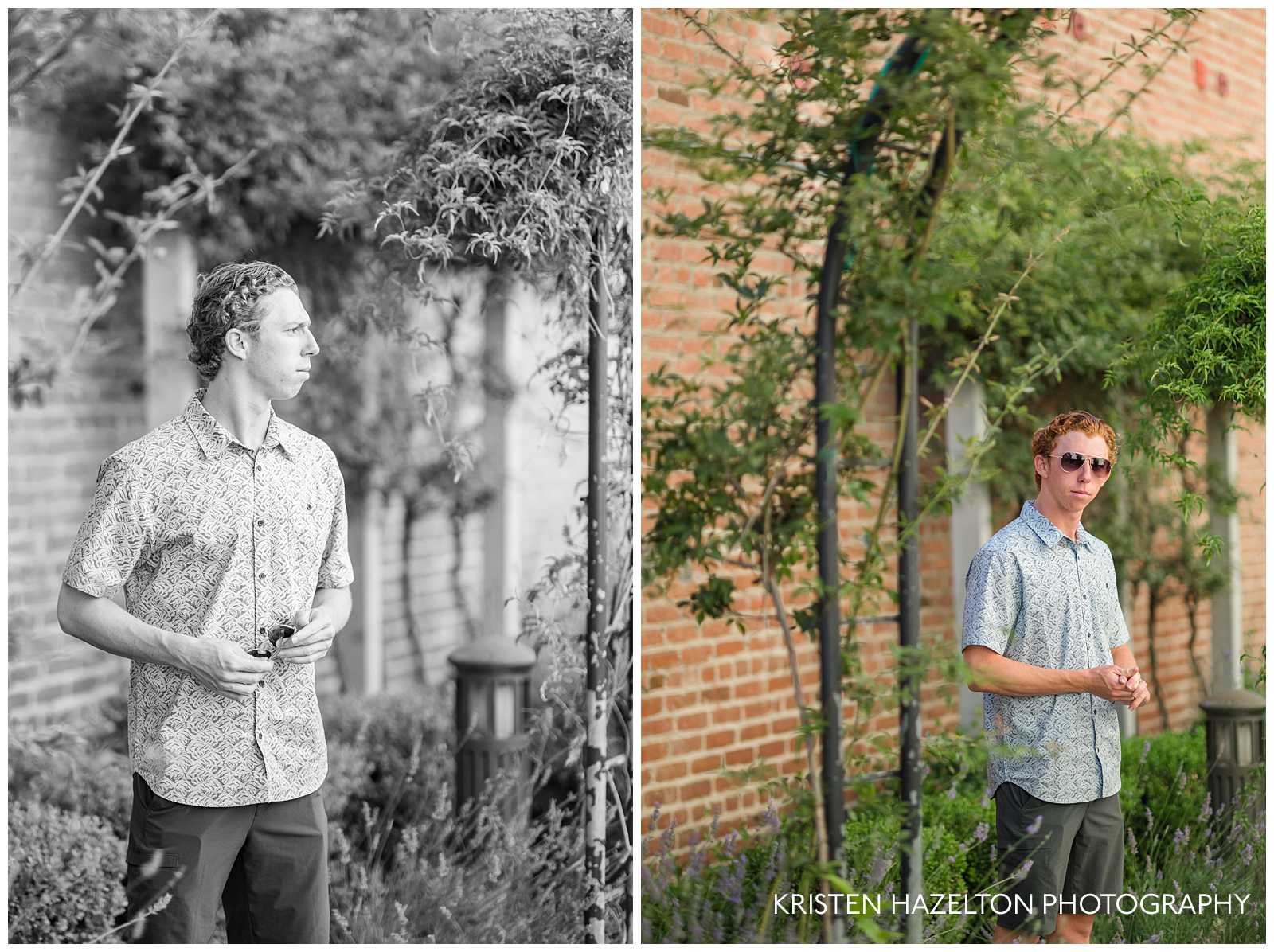 Male high school senior portraits in downtown Livermore