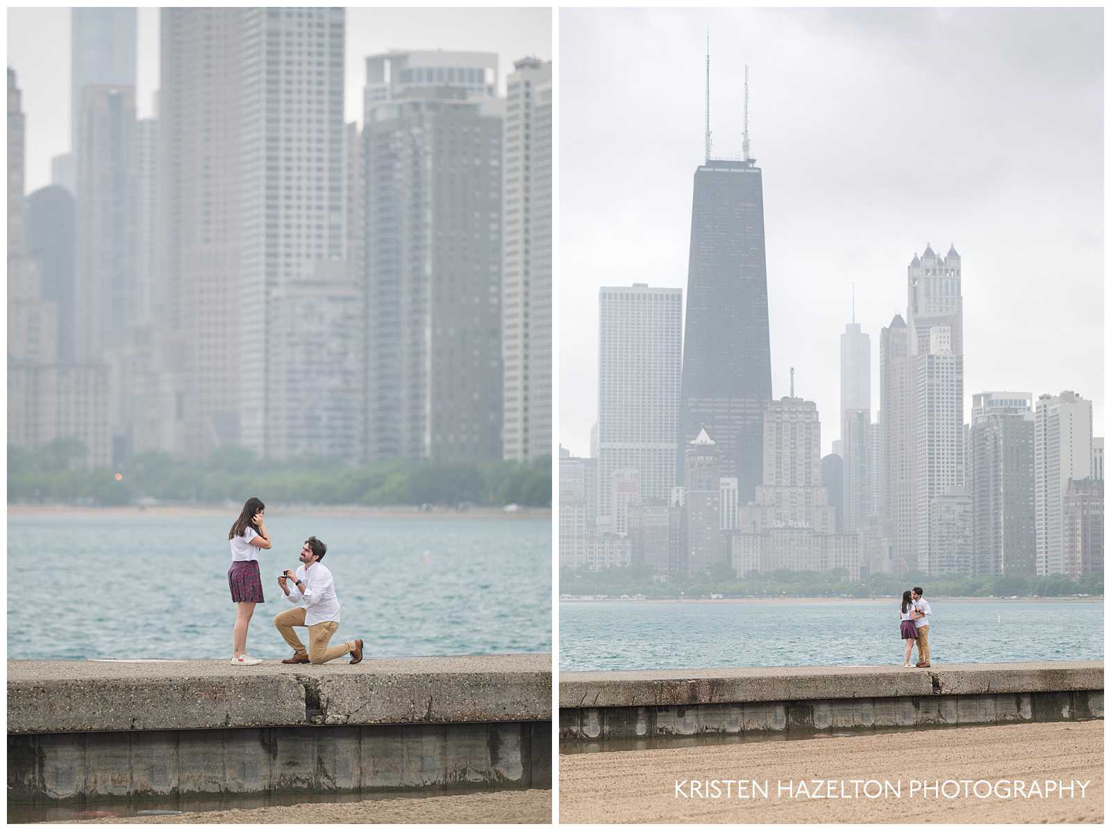She said yes, during a surprise proposal at North Avenue Beach