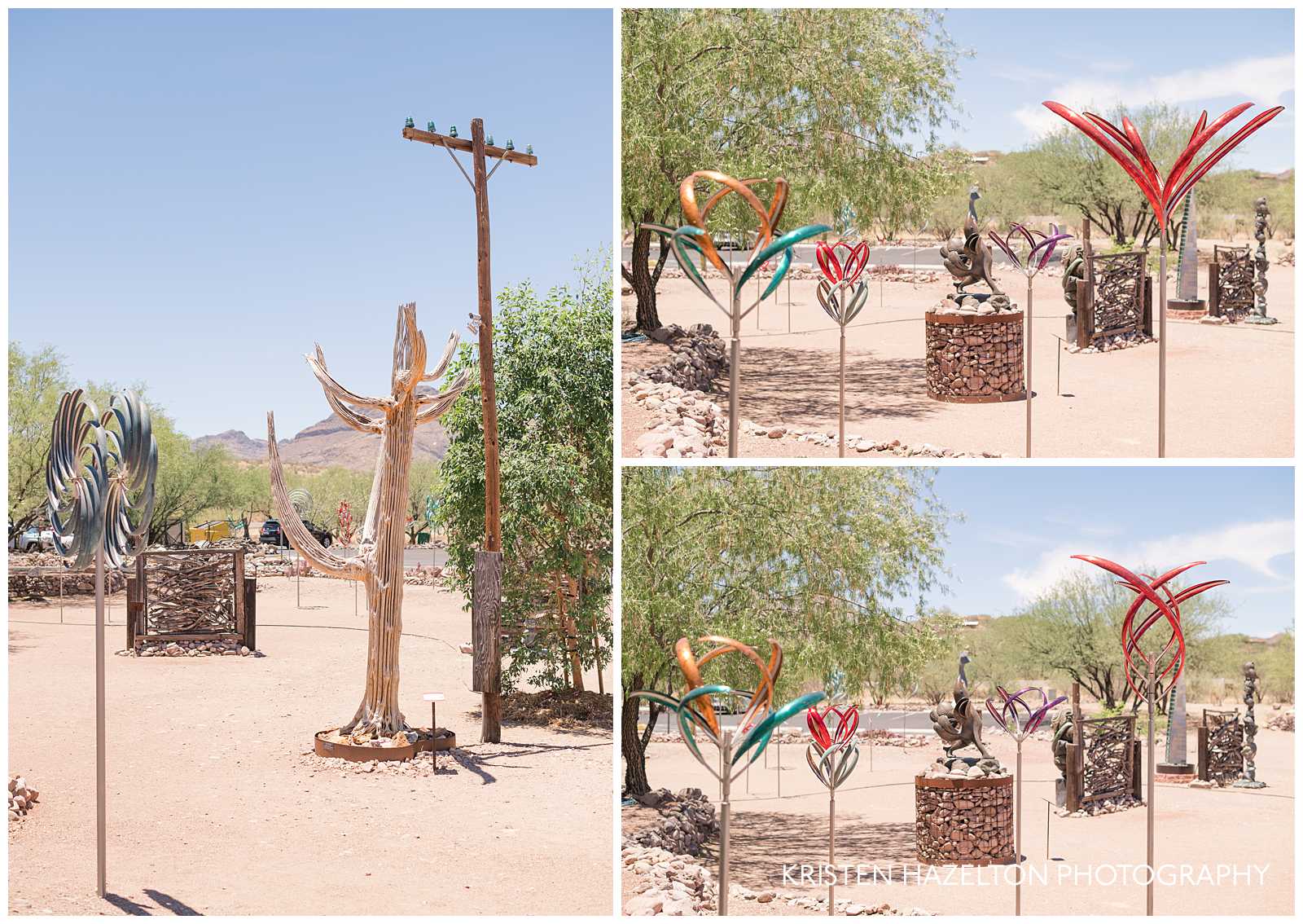 Kinetic yard sculptures in Tubac, AZ