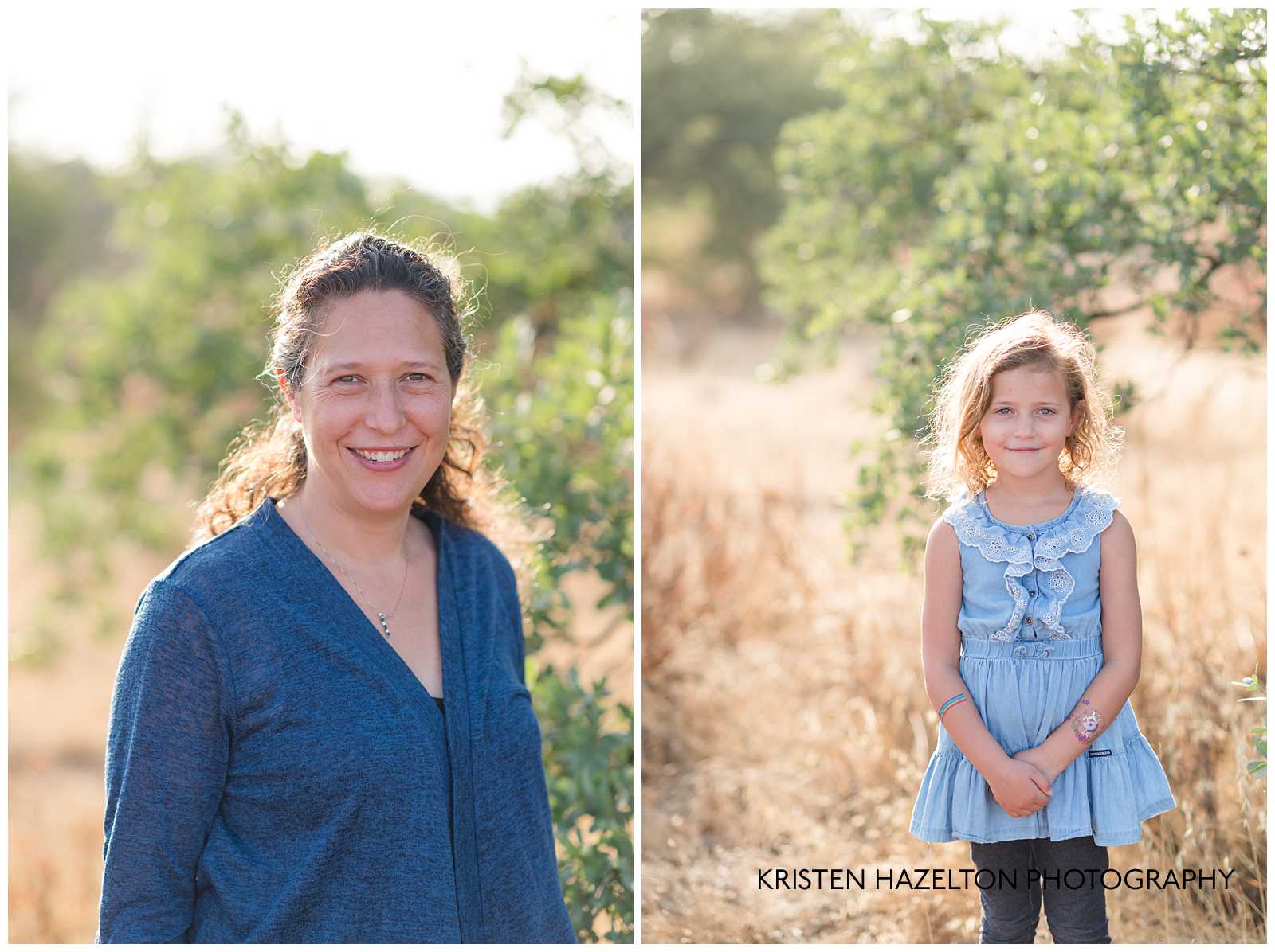 Portraits of a mom and young daughter