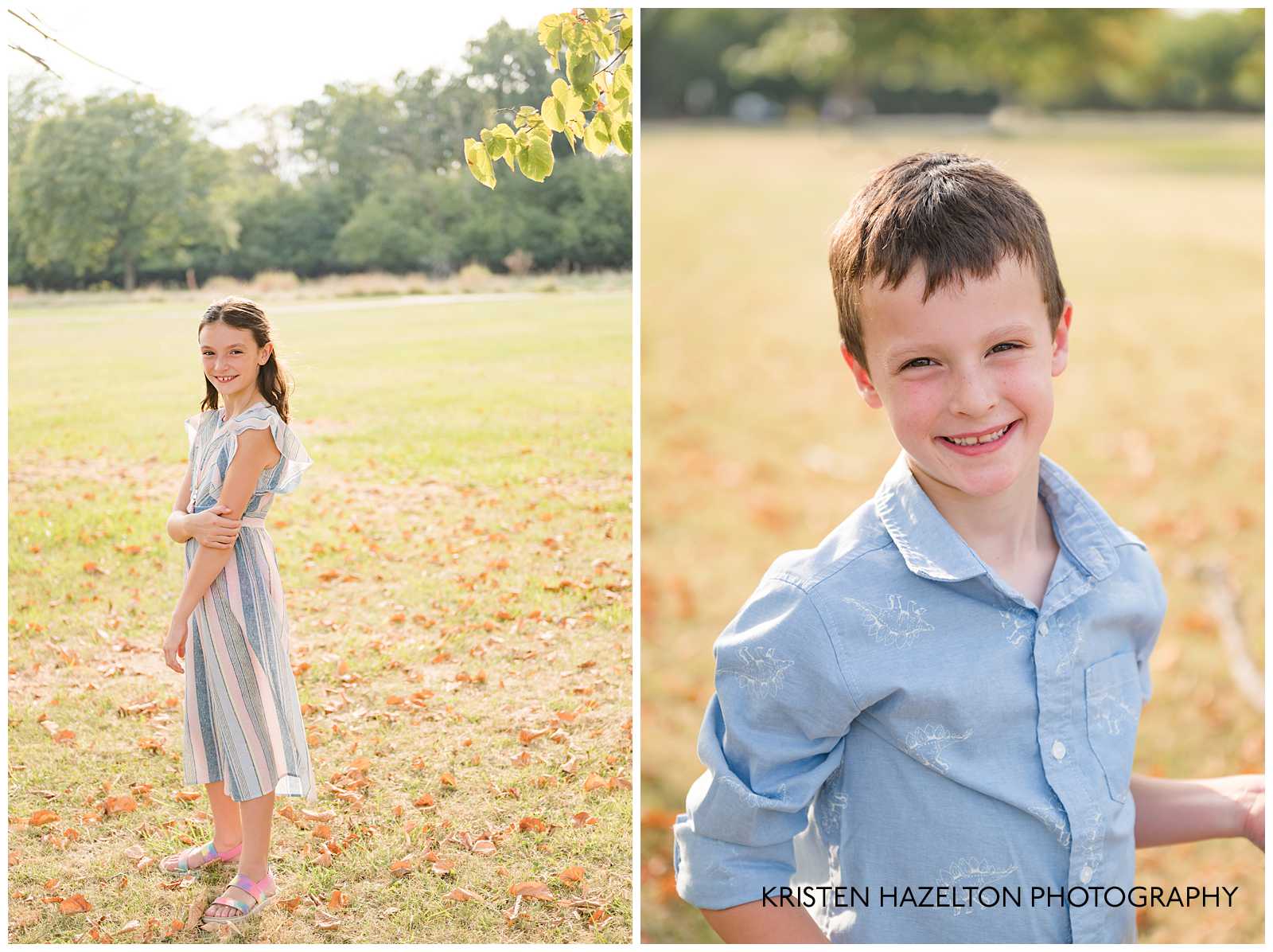 Portraits of a young girl and boy by Elmwood Park, IL photographer Kristen Hazelton