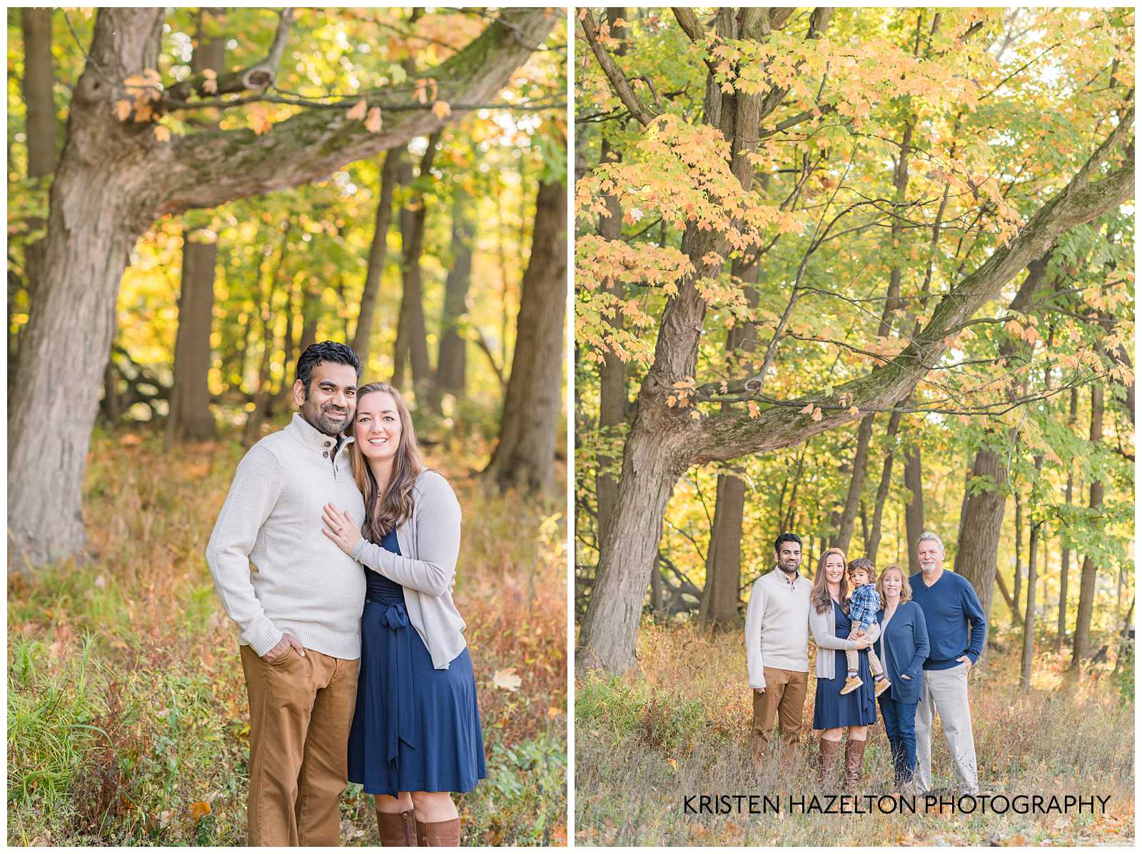 Fall family photos with sugar maples by River Forest, IL family photographer Kristen Hazelton