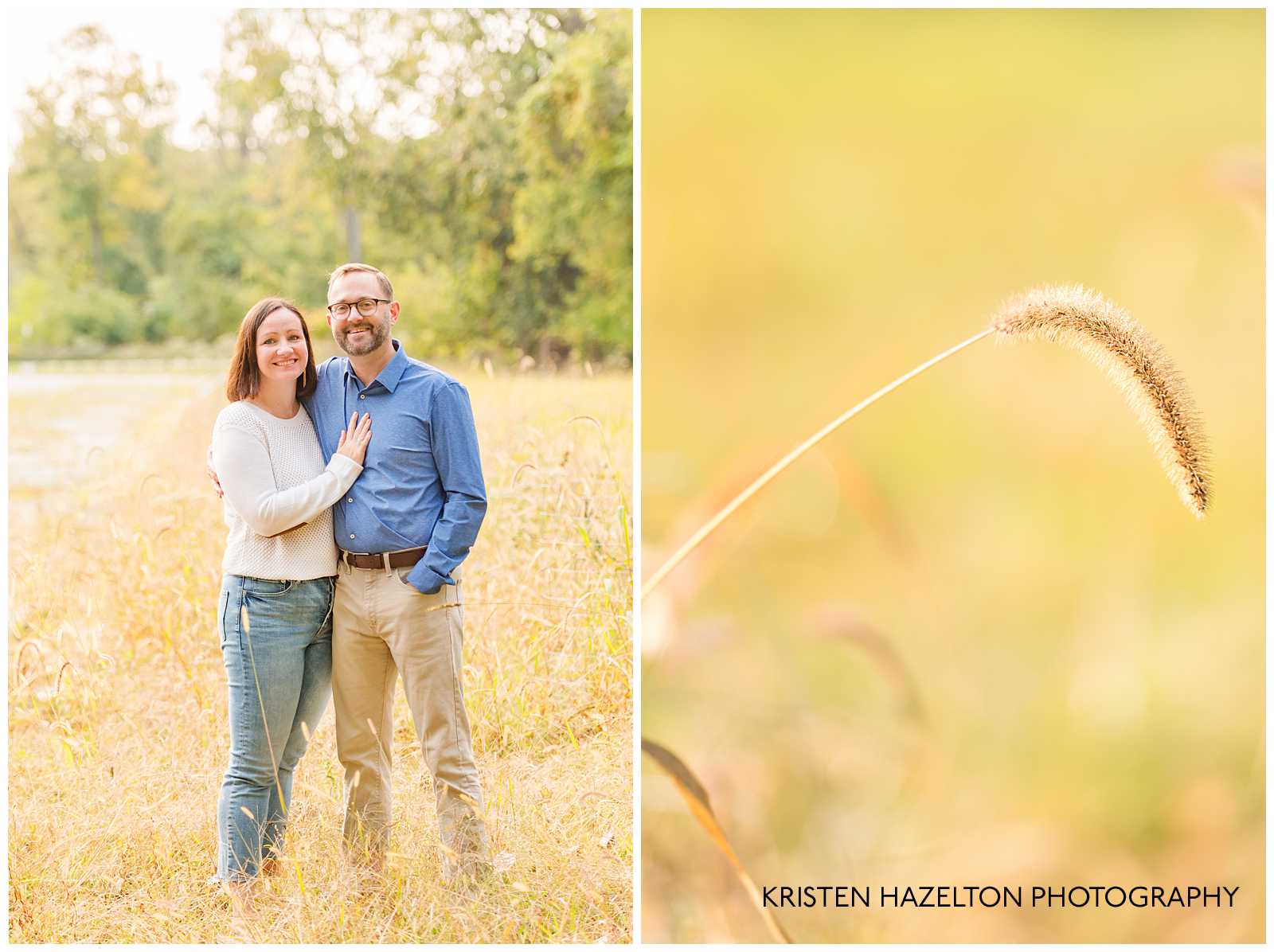 Mom and Dad in a field of cattails