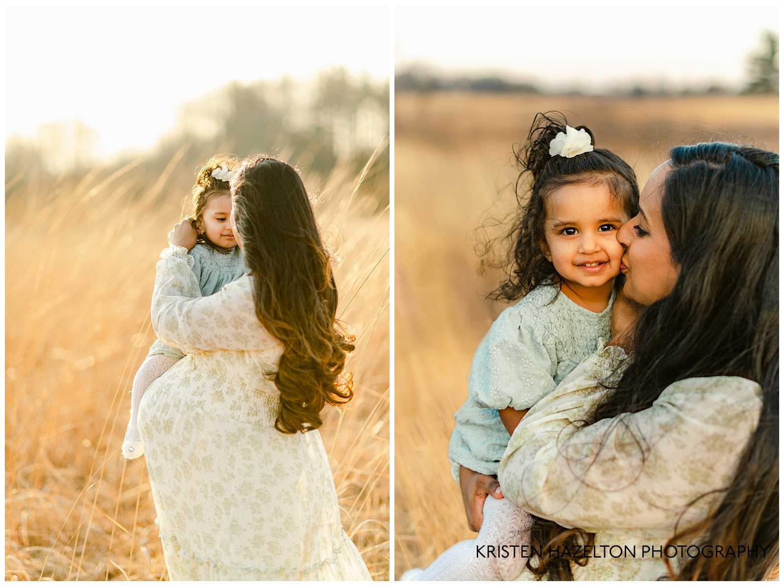 Mom holding her toddler daughter; Hinsdale maternity photography by Kristen Hazelton