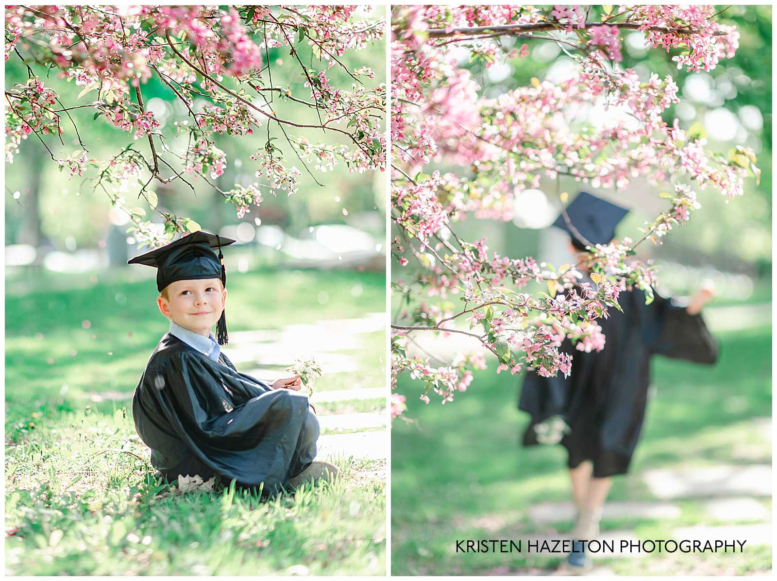 spring Kindergarten graduation photos in Mills Park in Oak Park, IL