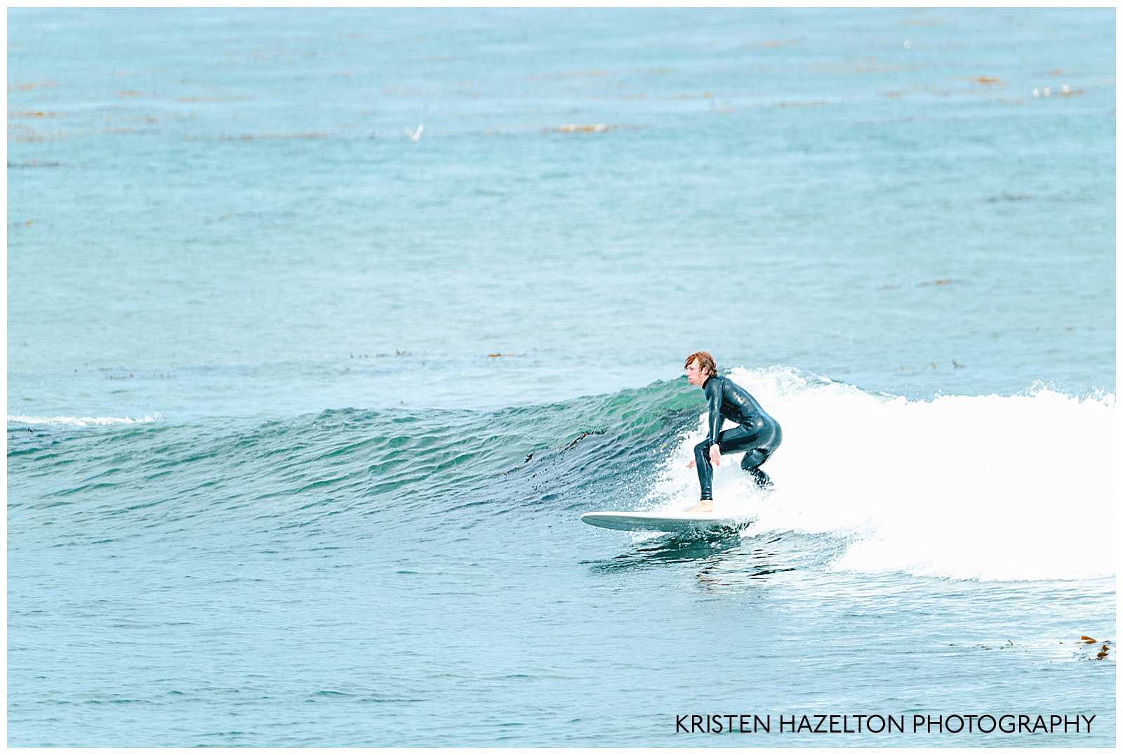 Redheaded male surfing at Pleasure Point in Santa Cruz, CA. Surfing Photography by Kristen Hazelton. 