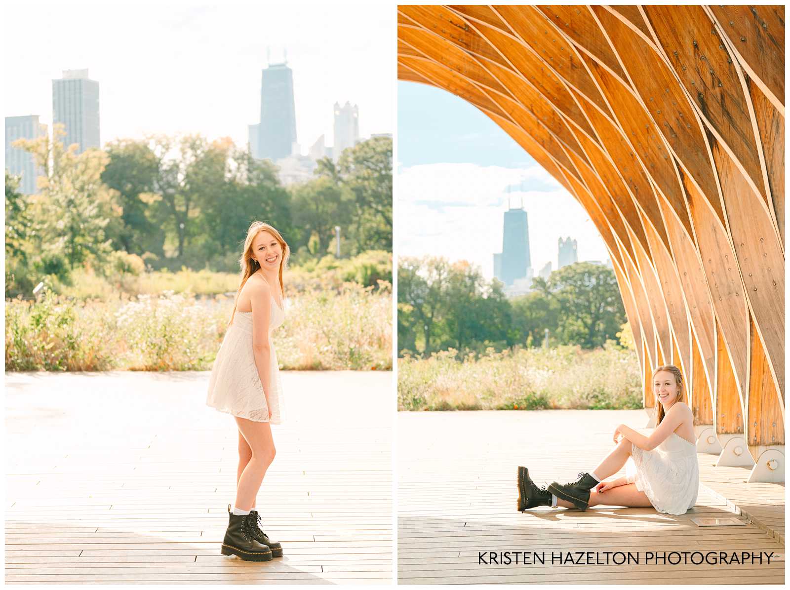 Lincoln Park zoo senior photos at the Honeycomb or People's Gas Education Pavilion