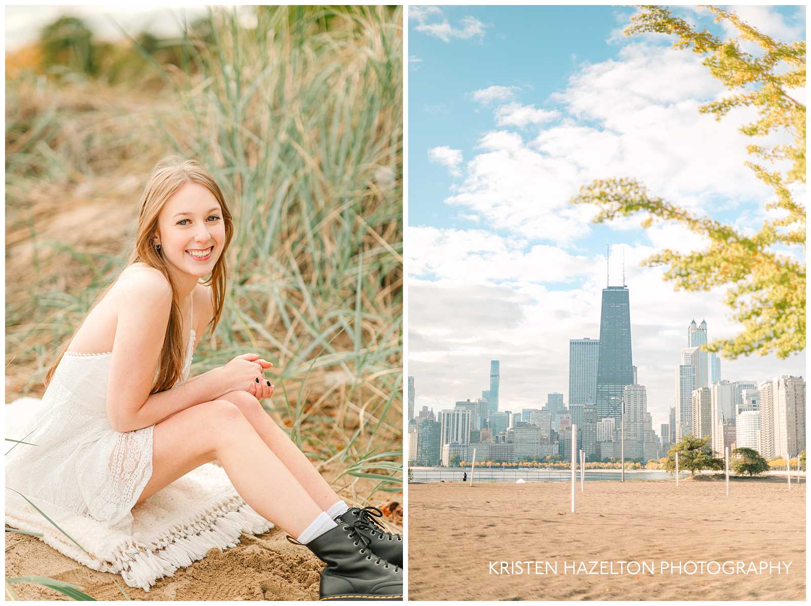 High school senior portraits at North Avenue Beach in Chicago