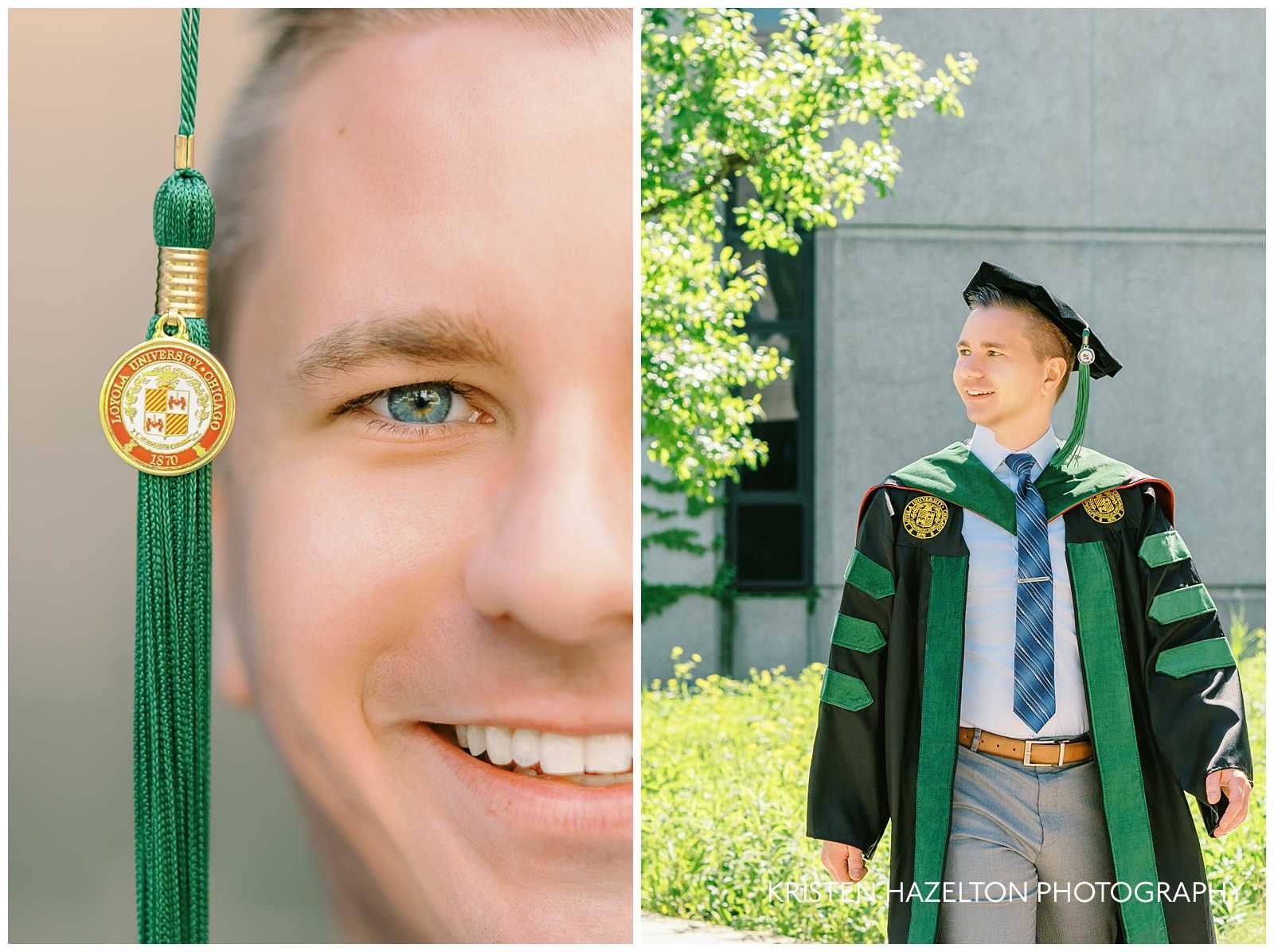 Medical school graduation photos at Loyola University Chicago's medical center