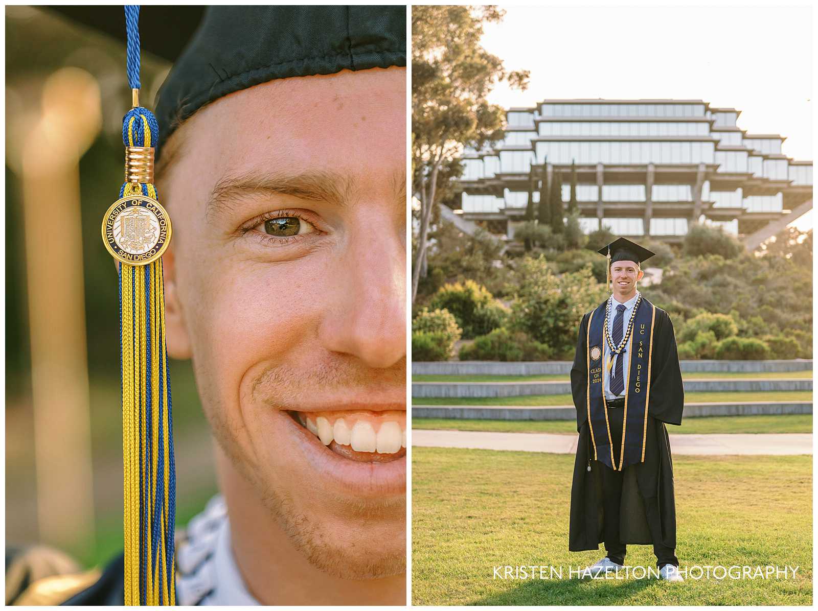 UC San Diego photos for graduation outside the Geisel Library.