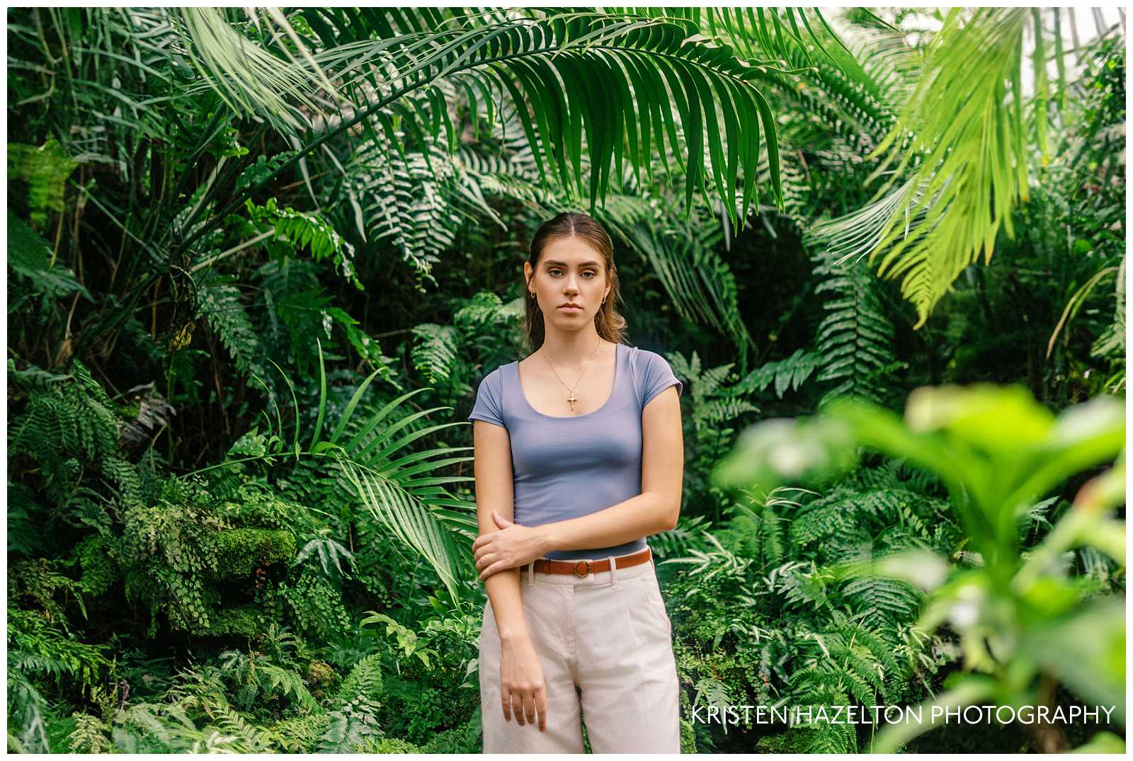 Editorial high school senior portraits in Chicago at the Garfield Park Conservatory