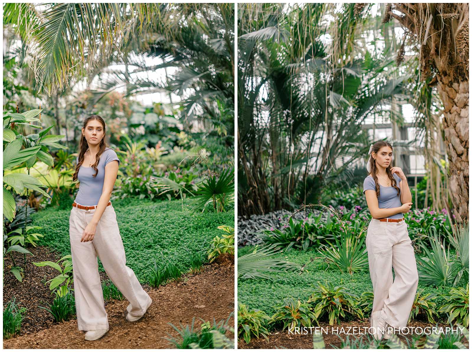 High School senior portraits by Kristen Hazelton at the Garfield Park Conservatory in Chicago