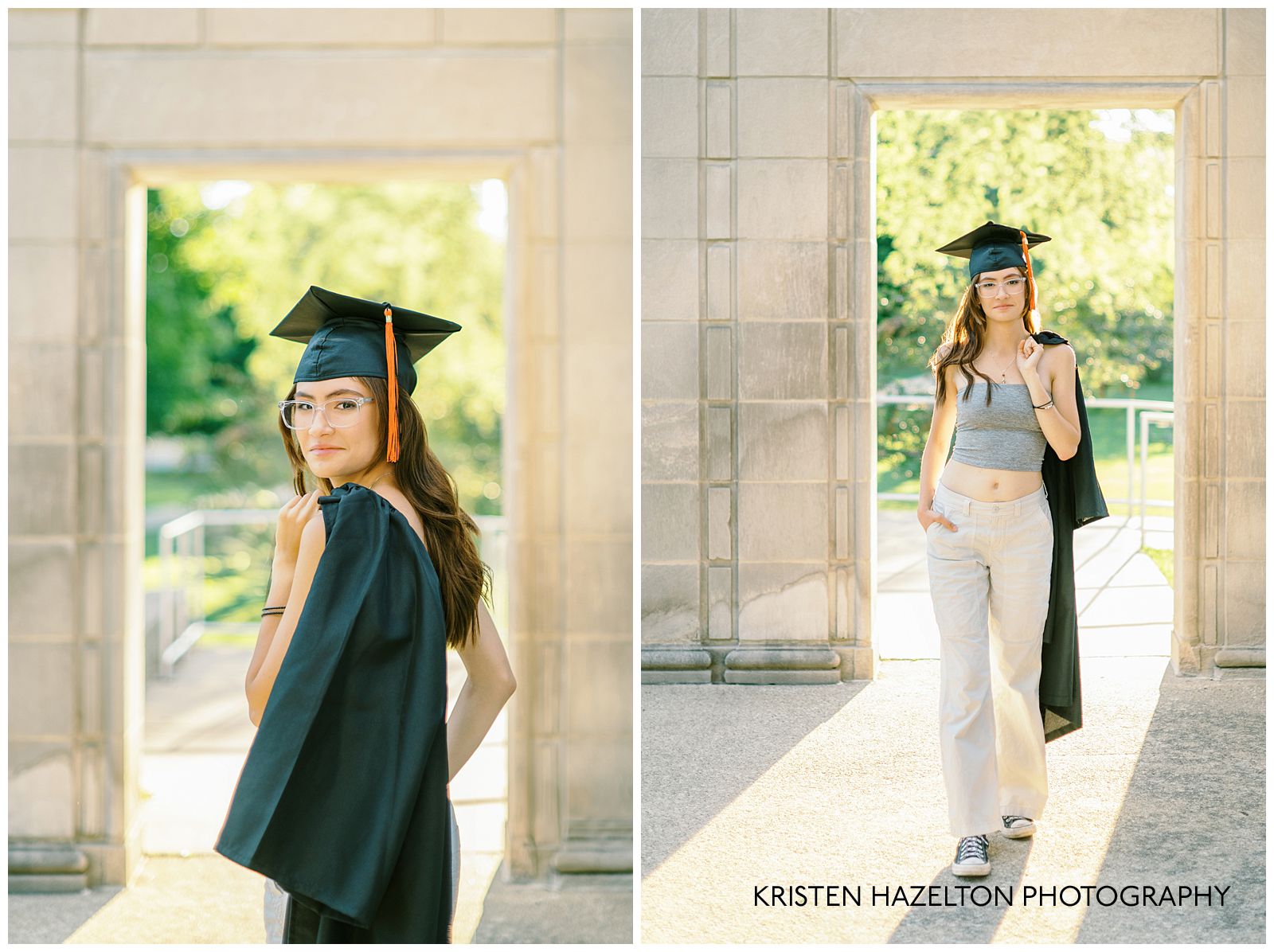 Cap and gown photos by Oak Park senior photographer Kristen Hazelton