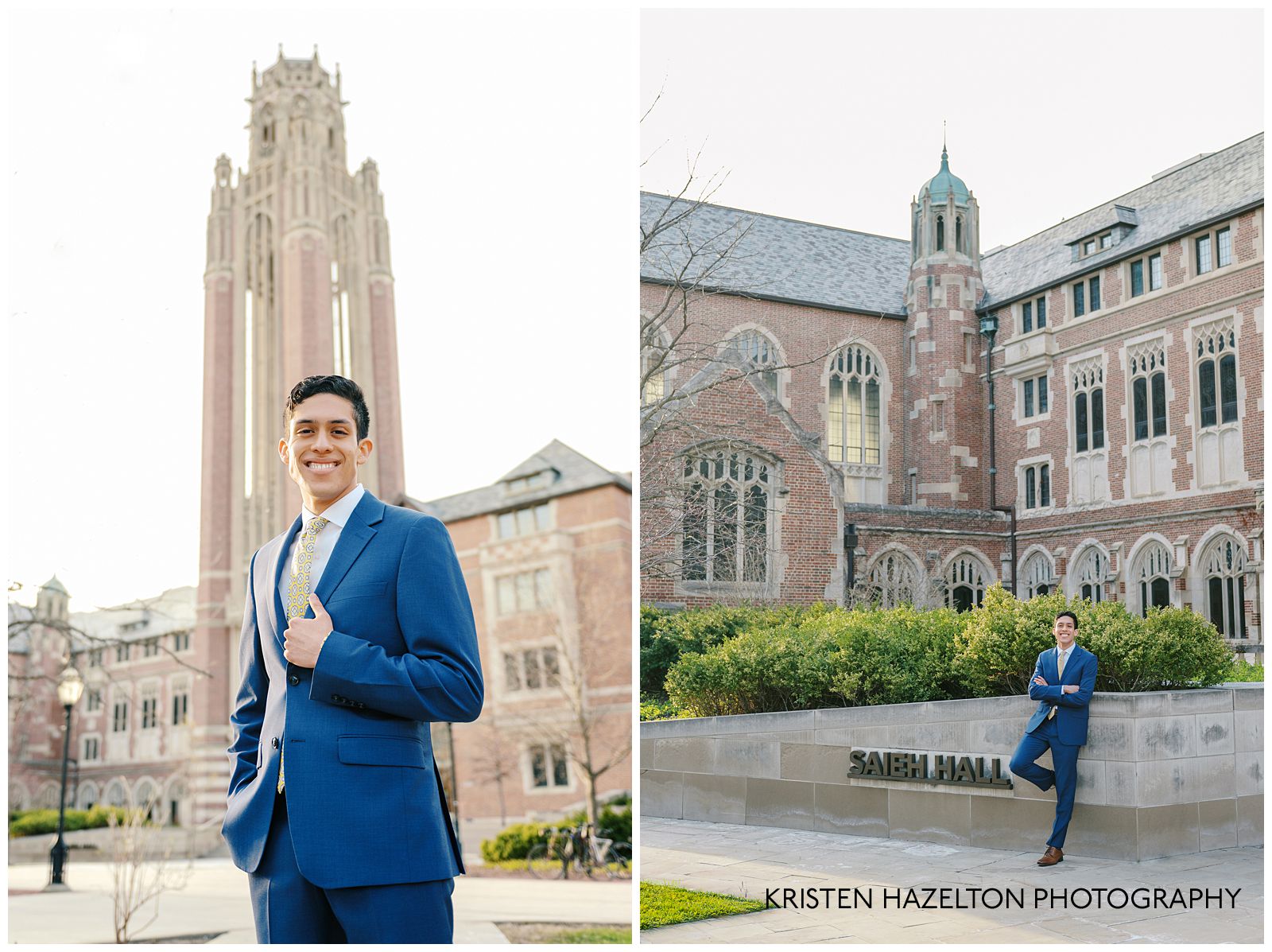 University graduate in a blue suit